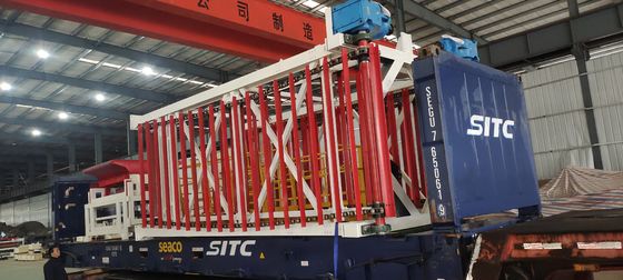 Eenlaagse drogerkamer met ladings- en losapparatuur voor bakstenen