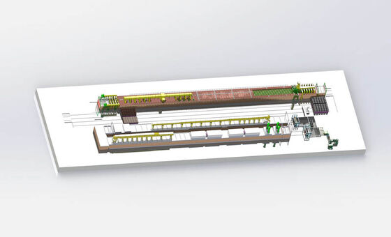 Volledig automatische productielijn met tunneldroger en tunneloven voor de productie van klei