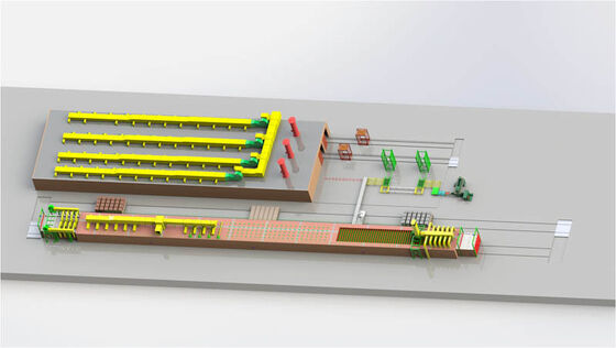 Volledig automatische productielijn met tunneldroger en tunneloven voor de productie van klei