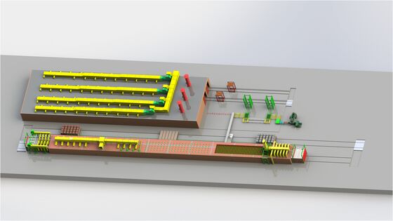 Volledig automatische productielijn met tunneldroger en tunneloven voor de productie van klei